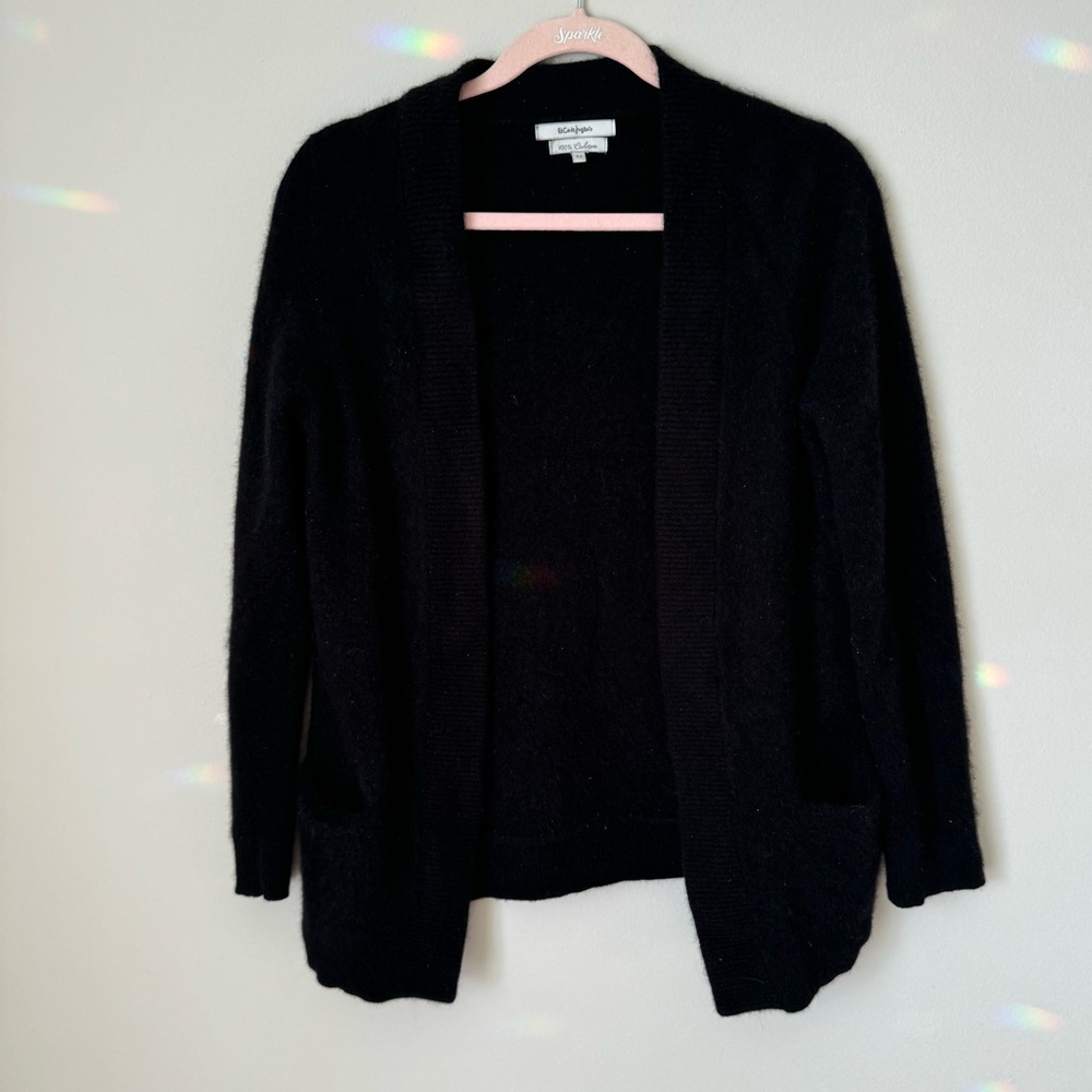 El Corte Inglés Black Cashmere Open Front Cardigan Size 42